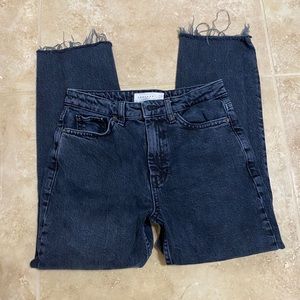 TopShop Straight Jeans Raw Hem Capri Size 26